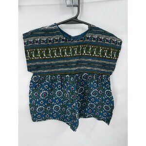 Pink‎ Chicken Paisley Floral Top Kids 3 Year Blue Farm Cottage Peasant Bohemian